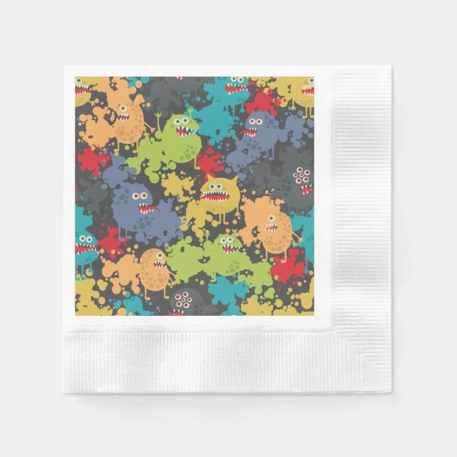 Little cute funny monsters napkin (Front)