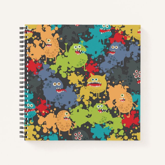 Little cute funny monsters notebook (Front)