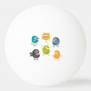 Little cute funny monsters ping pong ball