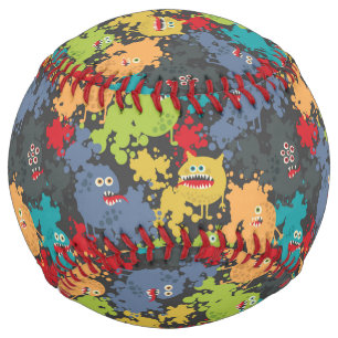 Little cute funny monsters softball