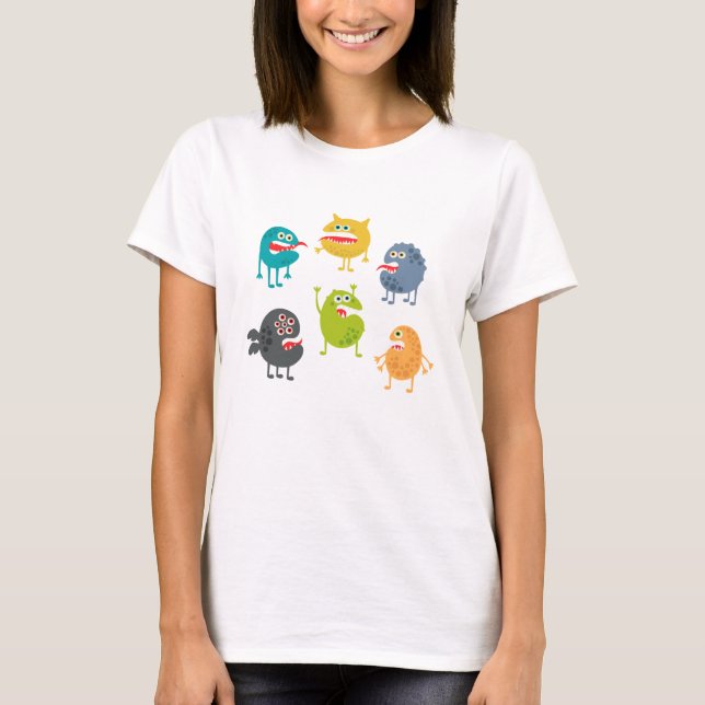 Little cute funny monsters T-Shirt (Front)