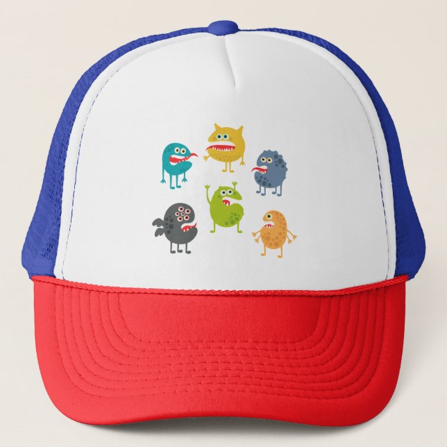 Little cute funny monsters trucker hat (Front)