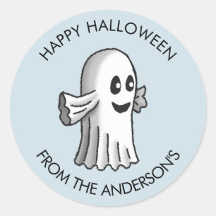 Little Cute Ghost Classic Round Sticker