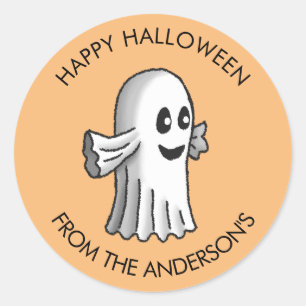 Little Cute Ghost Classic Round Sticker