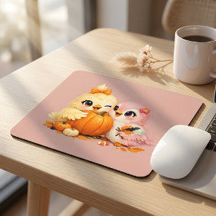 Little Cute Halloween Bird Friends Desk Mouse Pad