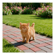 Little cute orange cat