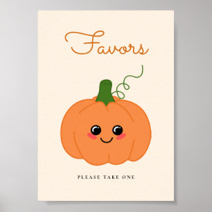 Little Cute Pumpkin Baby Shower Favor Table Sign
