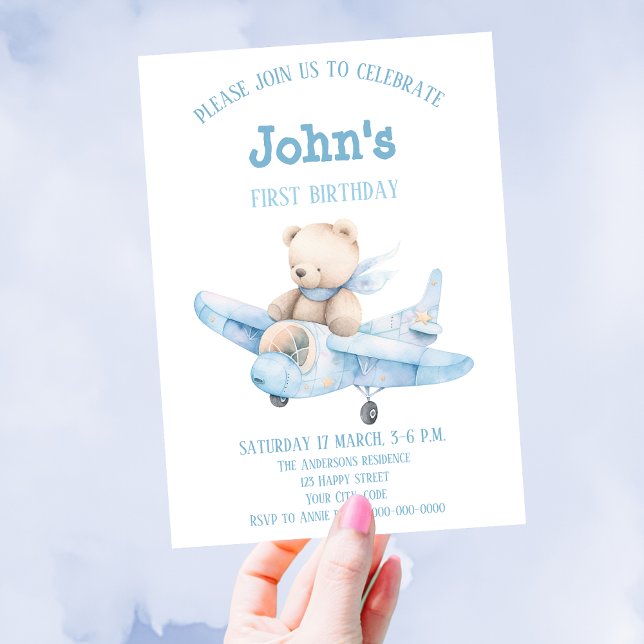 Little cute Teddy Bear pilot Invitation (Creator Uploaded)