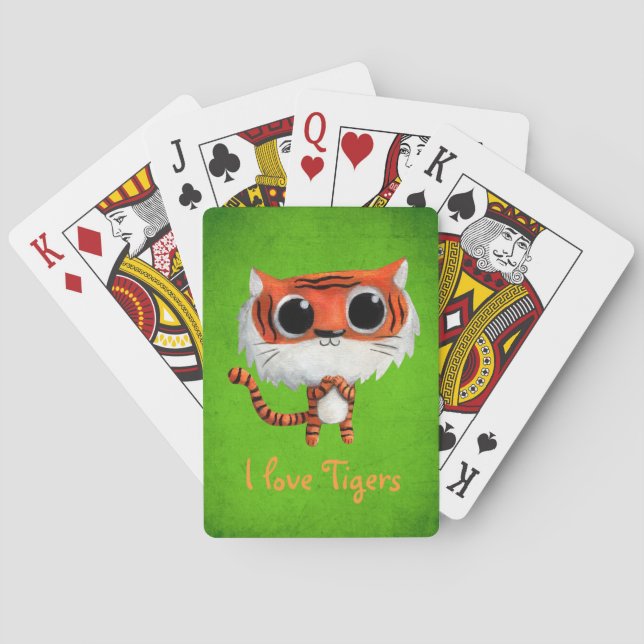 Little Cute Tiger Playing Cards (Back)