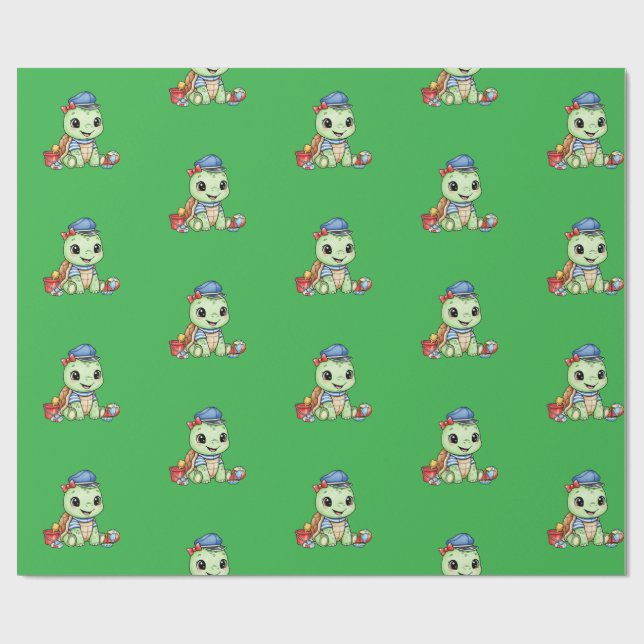 Little Cute Turtle Wrapping Paper (Flat)
