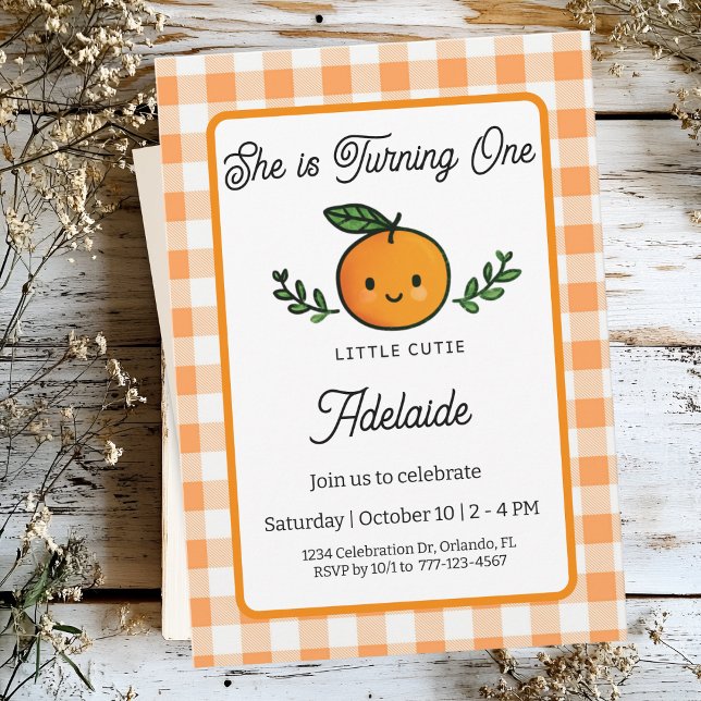 Little Cutie 1st Birthday Card Invitation (Creator Uploaded)