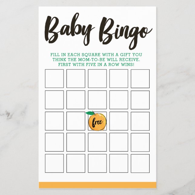 Little Cutie Baby Bingo Flyer (Front)