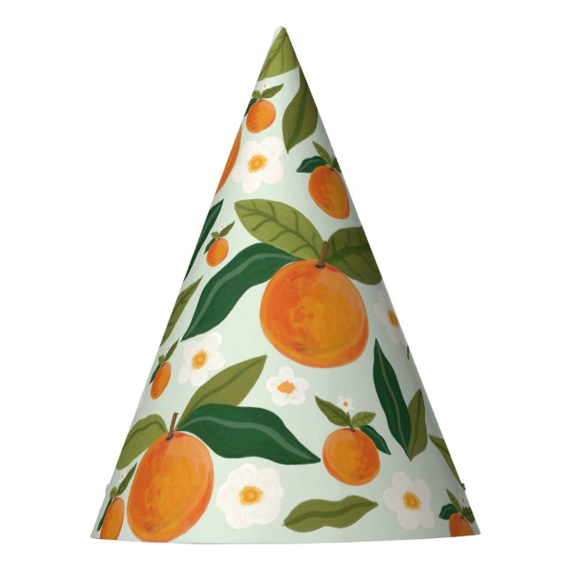 Little Cutie Baby Orange Citrus Clementine  Party Hat (Front)