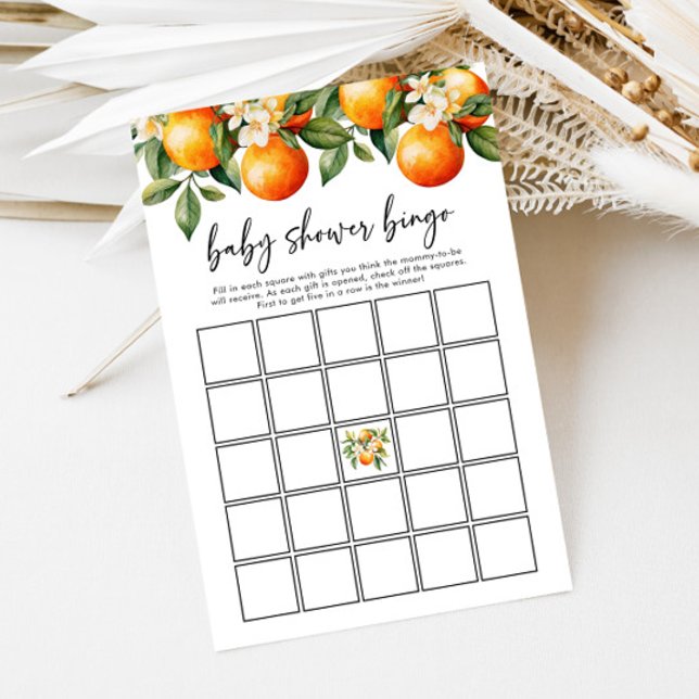 Little Cutie Baby Shower Bingo Citrus Orange  (Creator Uploaded)