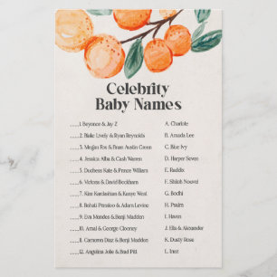 little cutie baby shower celebrity baby name game