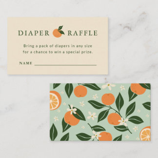 Little Cutie Baby Shower Diaper Raffle Card