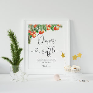 Little Cutie baby shower diaper raffle sign