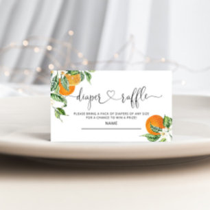 Little cutie baby shower diaper raffle ticket enclosure card