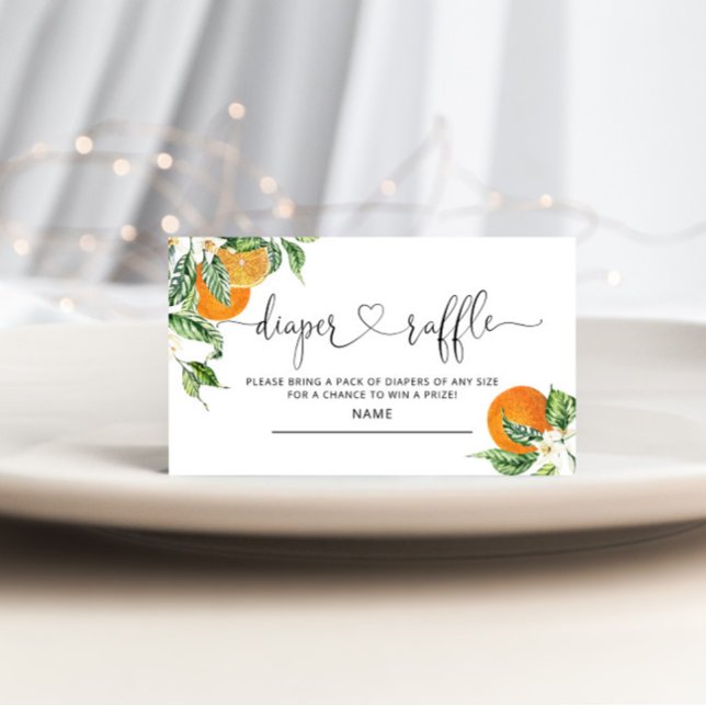 Little cutie baby shower diaper raffle ticket enclosure card (Creator Uploaded)