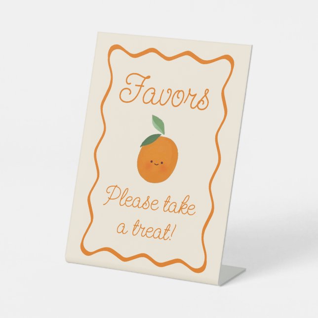 Little Cutie Baby Shower Favours Pedestal Sign (Front)