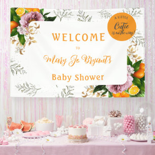 Little Cutie Baby Shower Floral and Fruit Banner