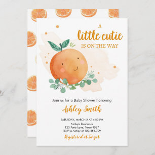 Little Cutie Baby Shower Greenery Gender Neutral I Invitation