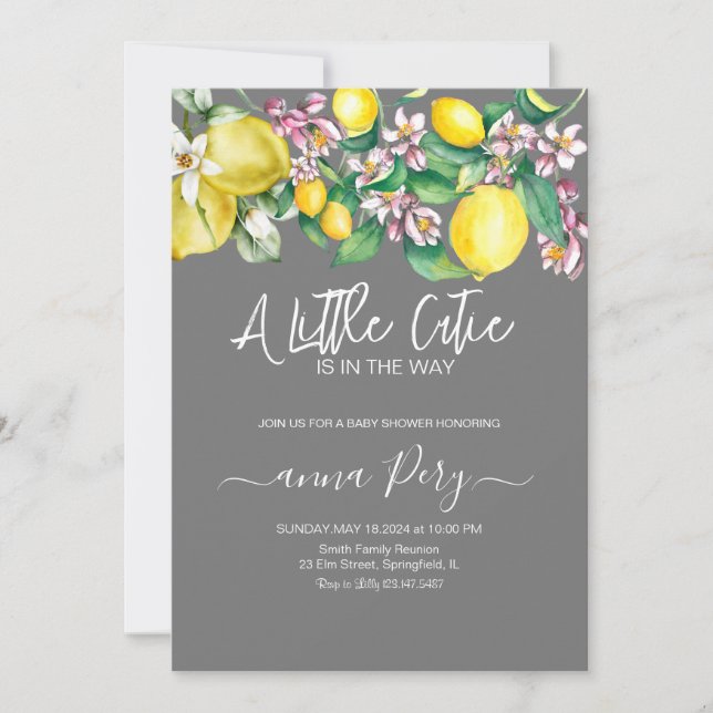 little cutie baby shower invitation (Front)