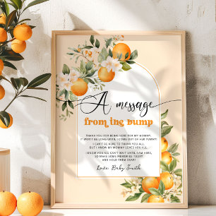 Little cutie baby shower message from the bump poster