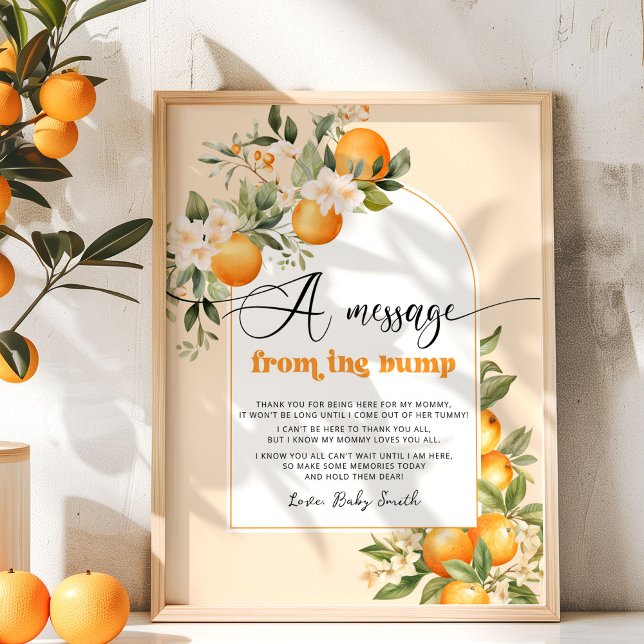 Little cutie baby shower message from the bump poster (Creator Uploaded)
