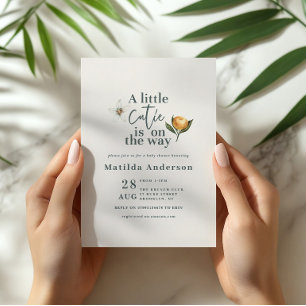 Little Cutie Baby Shower Orange Citrus Botanical