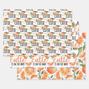 LITTLE CUTIE BABY SHOWER PATTERN WRAPPING PAPER SHEET