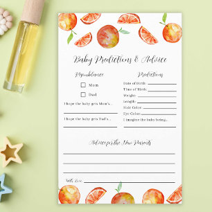 Little Cutie Baby Shower Predictions Advice Game