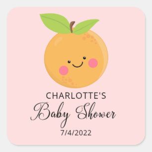Little Cutie Baby Shower Square Sticker