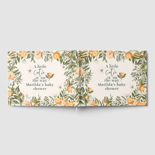 Little Cutie BabyShower Personalised Citrus Orange Guest Book
