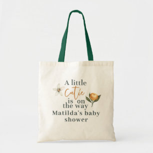 Little Cutie BabyShower Personalised Citrus Orange Tote Bag