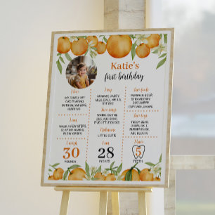 Little Cutie Citrus 1st Birthday Milestone Sign