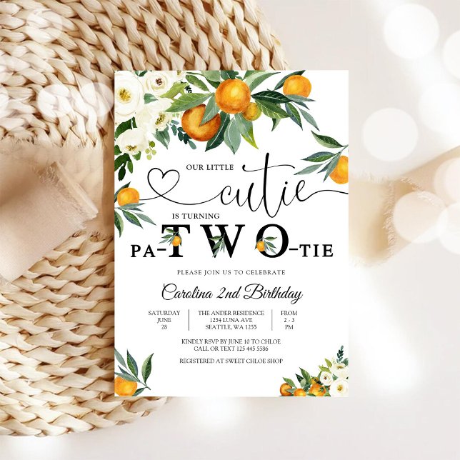 Little Cutie Citrus 2nd Birthday Invitation (Creator Uploaded)