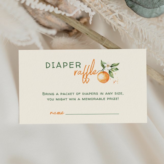 Little Cutie Citrus Baby Show Diaper Raffle Enclosure Card (Creator Uploaded)