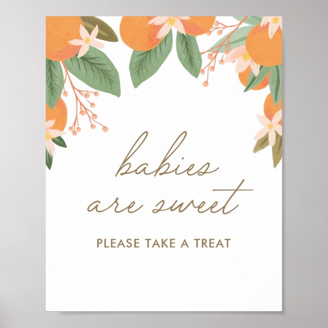 Little Cutie Citrus Baby Shower Babies are Sweet Poster (Front)