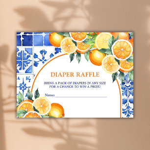Little Cutie Citrus Baby Shower Diaper Raffle Enclosure Card