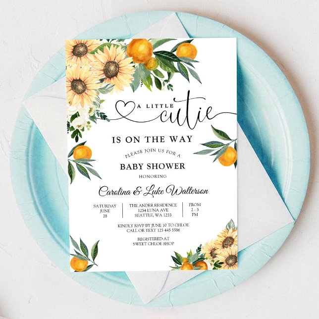 Little Cutie Citrus Baby Shower Invitation (Creator Uploaded)