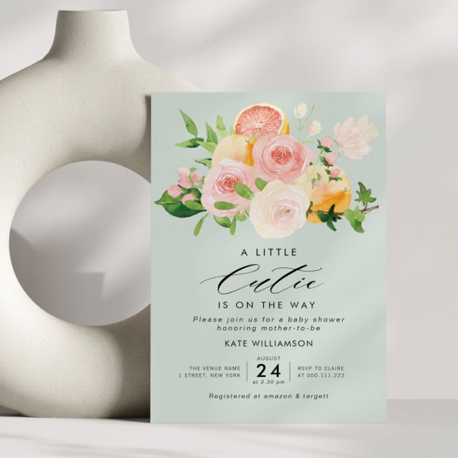 little cutie citrus baby shower invitation (Creator Uploaded)