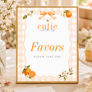 Little Cutie Citrus Baby Shower Party Favours Sign