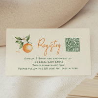 Little Cutie Citrus Baby Shower Registry QR Code