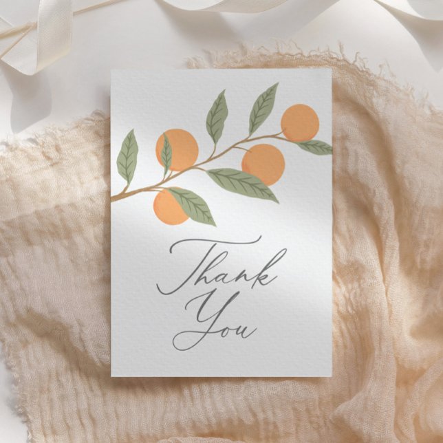 Little Cutie Citrus Baby Shower Thank You Card (Creator Uploaded)