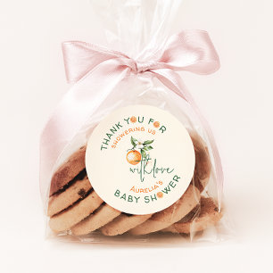 Little Cutie Citrus Baby Shower Thank You Favour Classic Round Sticker