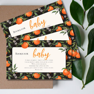 Little Cutie Citrus Books for Baby Shower Enclosure Card