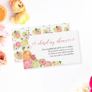 Little Cutie Citrus Display Baby Shower Enclosure Card