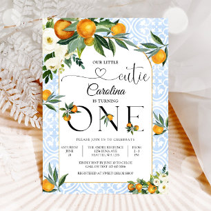 Little Cutie Citrus First Birthday Invitation