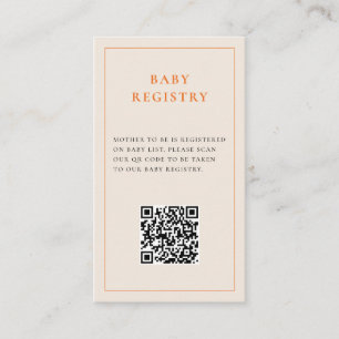 Little Cutie Citrus Orange Baby Shower  Enclosure  Card